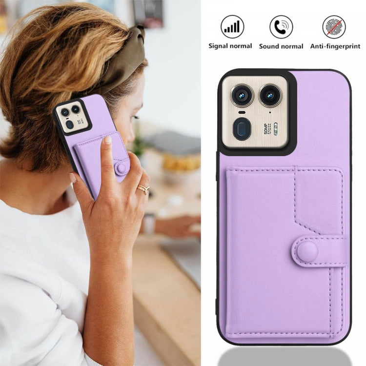 For Motorola Moto X50 Ultra Button Card Bag RFID Anti-theft Phone Case