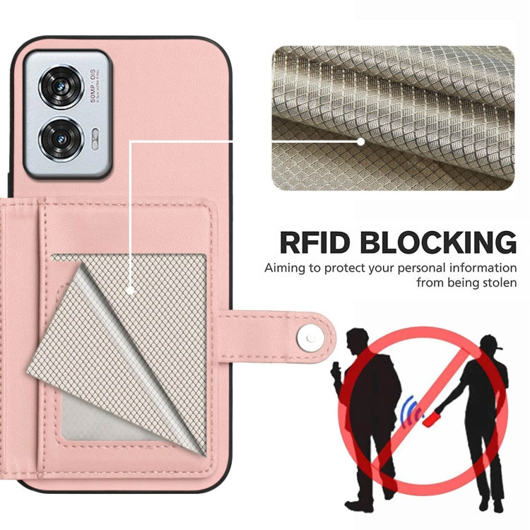 For Motorola Edge 50 Fusion Button Card Bag RFID Anti-theft Phone Case