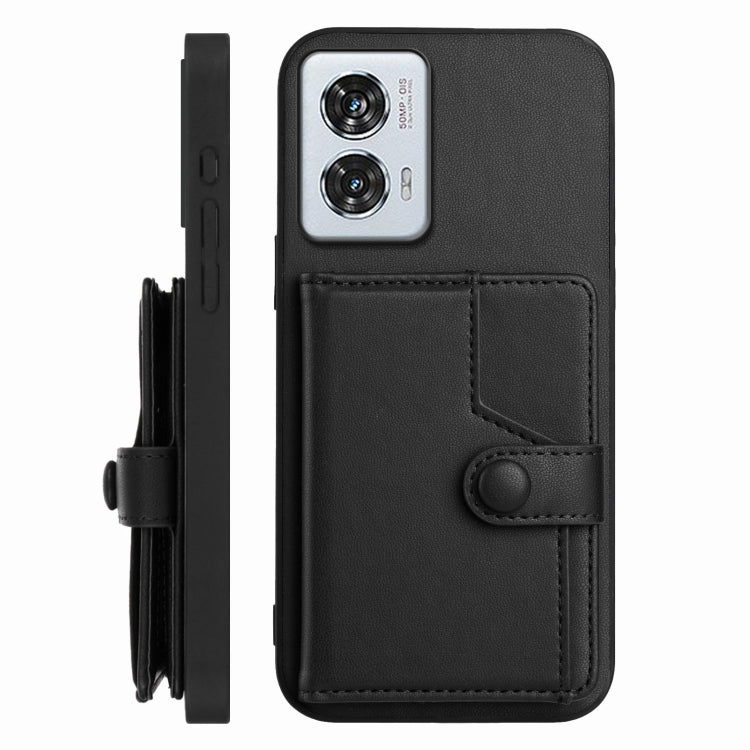 For Motorola Edge 50 Fusion Button Card Bag RFID Anti-theft Phone Case