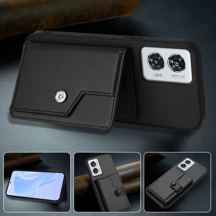 For Motorola Edge 50 Fusion Button Card Bag RFID Anti-theft Phone Case