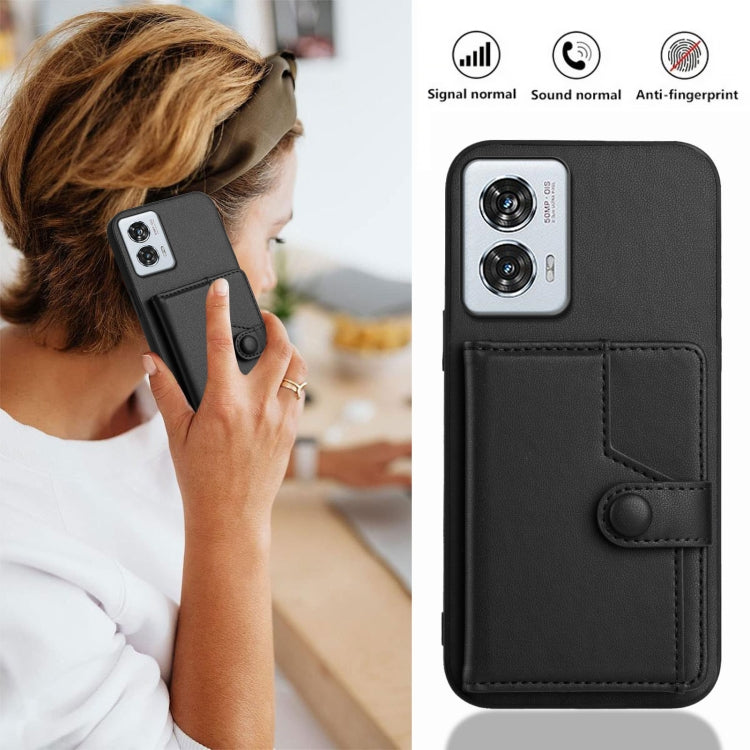 For Motorola Edge 50 Fusion Button Card Bag RFID Anti-theft Phone Case