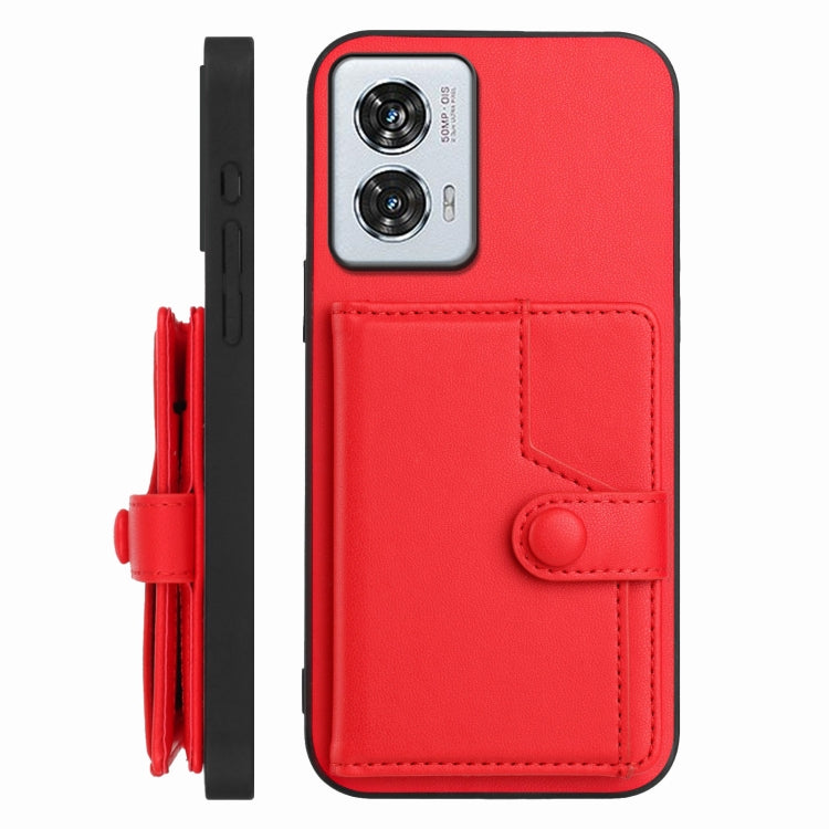 For Motorola Edge 50 Fusion Button Card Bag RFID Anti-theft Phone Case
