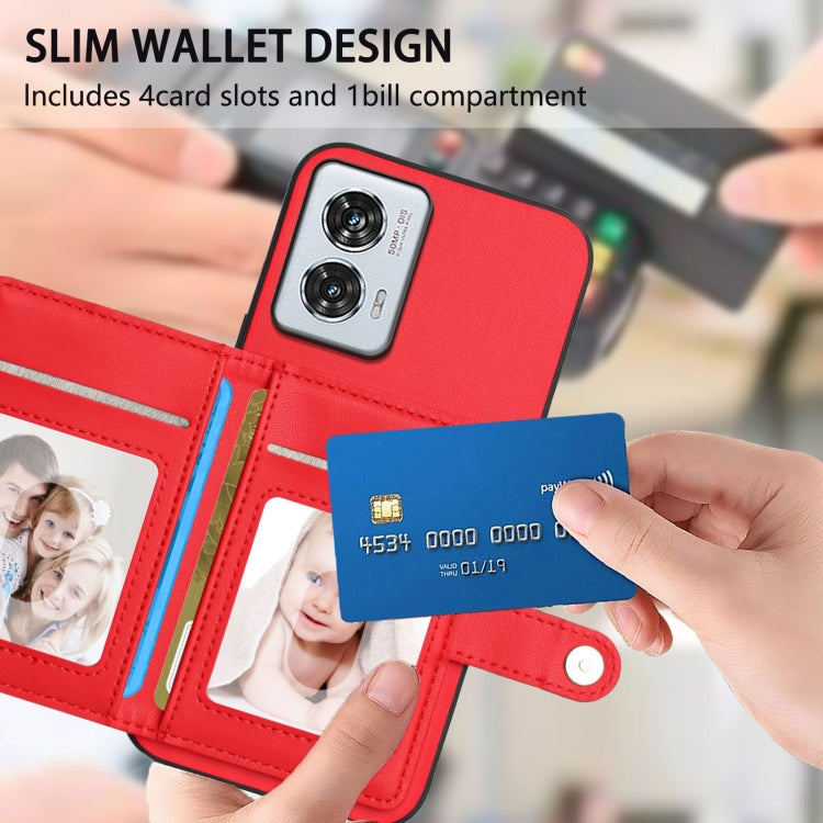 For Motorola Edge 50 Fusion Button Card Bag RFID Anti-theft Phone Case