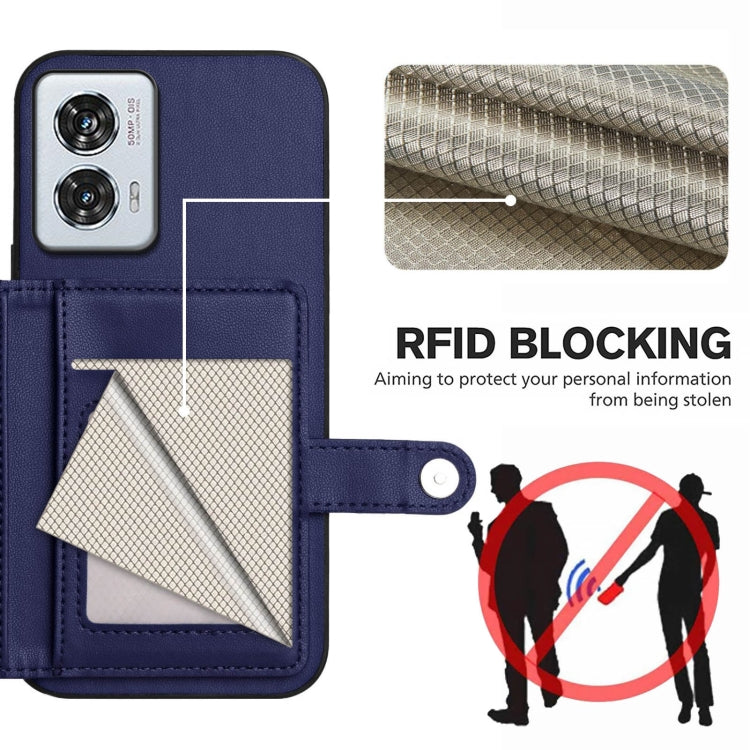 For Motorola Edge 50 Fusion Button Card Bag RFID Anti-theft Phone Case