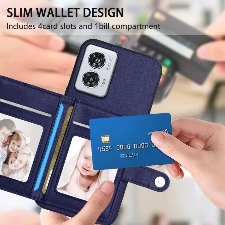 For Motorola Edge 50 Fusion Button Card Bag RFID Anti-theft Phone Case