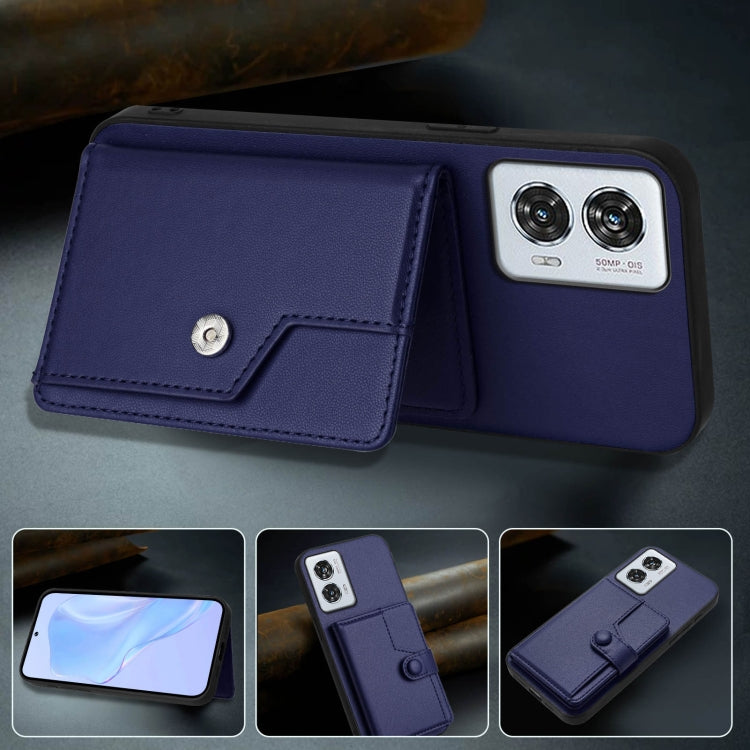 For Motorola Edge 50 Fusion Button Card Bag RFID Anti-theft Phone Case