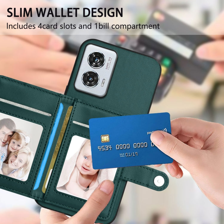 For Motorola Edge 50 Fusion Button Card Bag RFID Anti-theft Phone Case