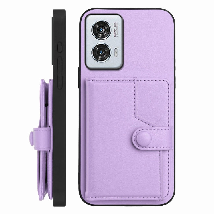 For Motorola Edge 50 Fusion Button Card Bag RFID Anti-theft Phone Case