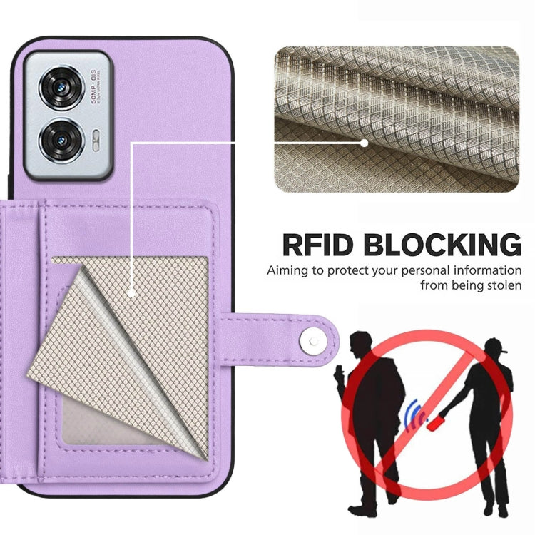 For Motorola Edge 50 Fusion Button Card Bag RFID Anti-theft Phone Case