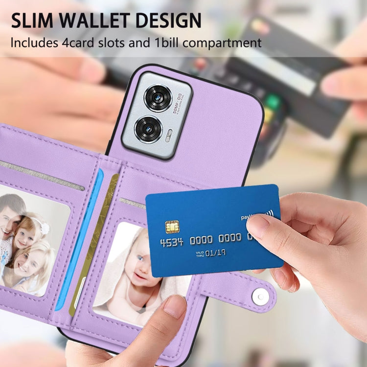 For Motorola Edge 50 Fusion Button Card Bag RFID Anti-theft Phone Case