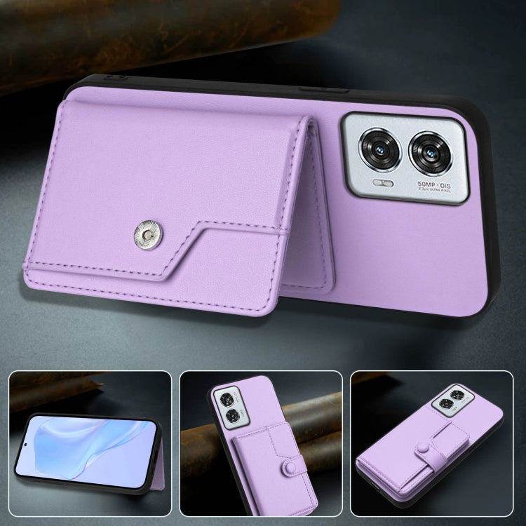 For Motorola Edge 50 Fusion Button Card Bag RFID Anti-theft Phone Case