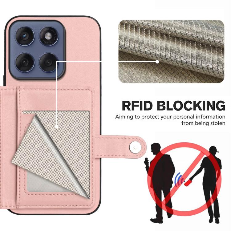 For Motorola Edge 60 Fusion / Edge 60 Button Card Bag RFID Anti-theft Phone Case