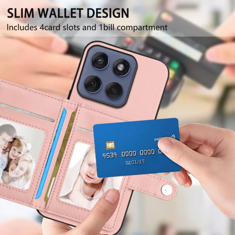 For Motorola Edge 60 Fusion / Edge 60 Button Card Bag RFID Anti-theft Phone Case