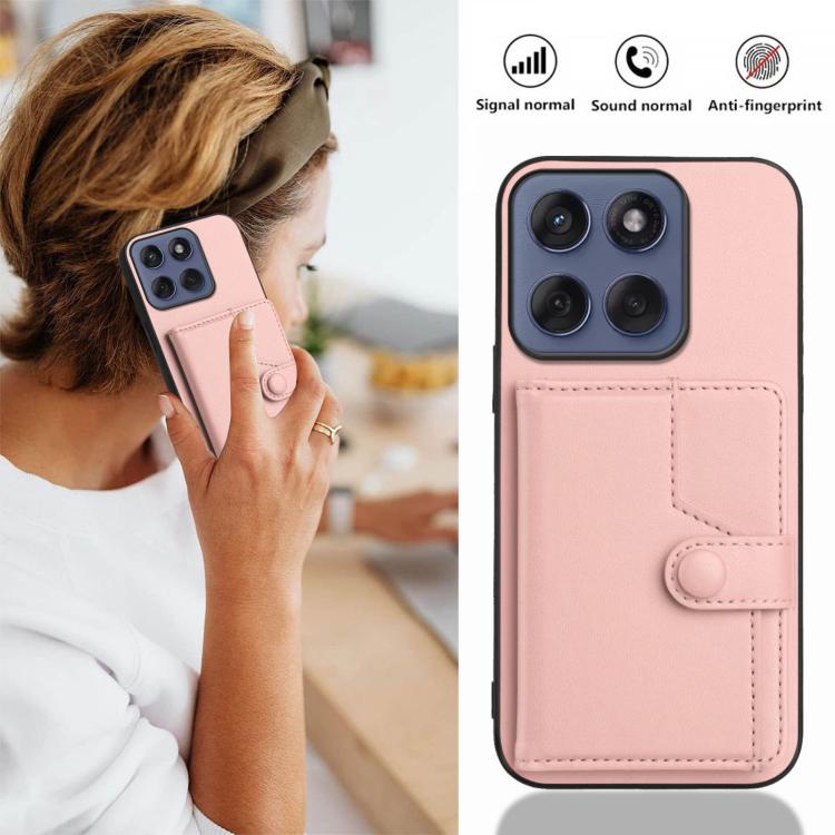 For Motorola Edge 60 Fusion / Edge 60 Button Card Bag RFID Anti-theft Phone Case