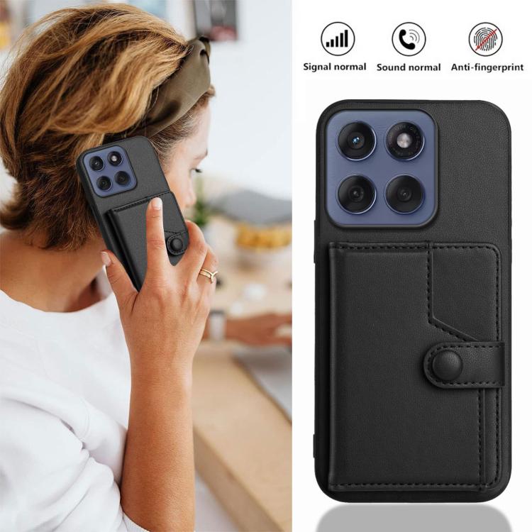 For Motorola Edge 60 Fusion / Edge 60 Button Card Bag RFID Anti-theft Phone Case