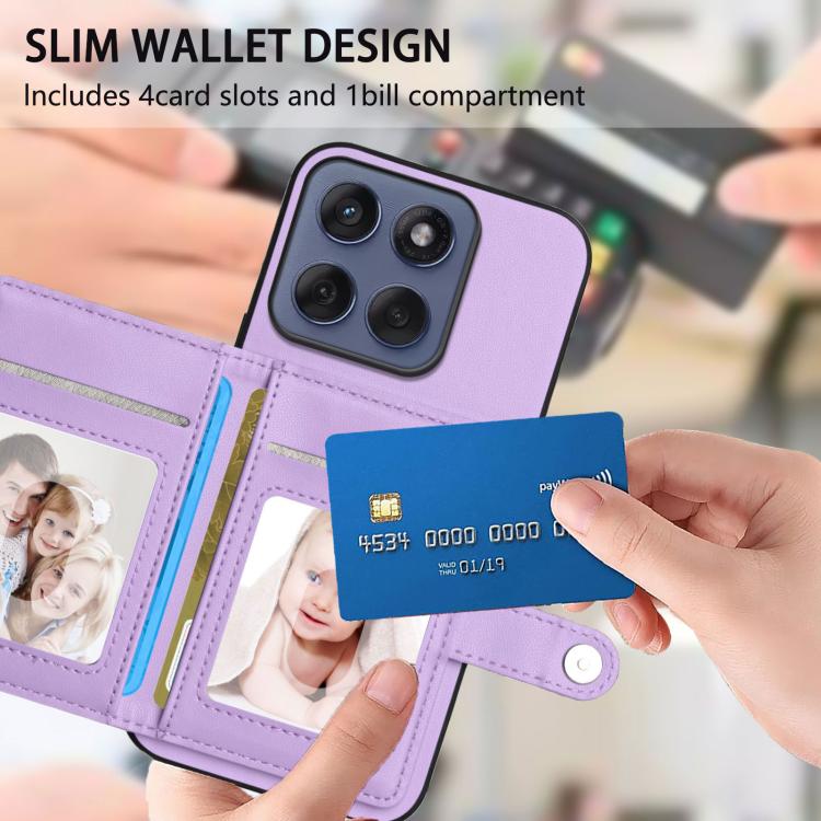 For Motorola Edge 60 Fusion / Edge 60 Button Card Bag RFID Anti-theft Phone Case