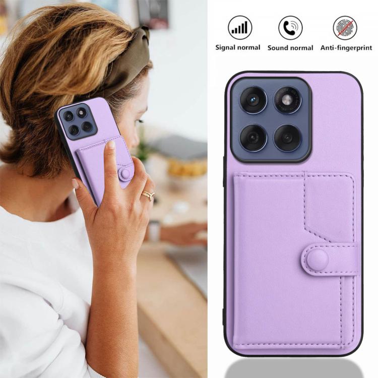 For Motorola Edge 60 Fusion / Edge 60 Button Card Bag RFID Anti-theft Phone Case
