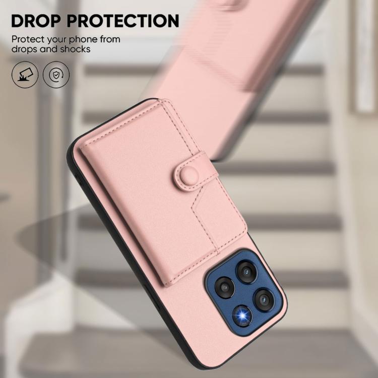 For Motorola Edge 60 Stylus 5G Button Card Bag RFID Anti-theft Phone Case