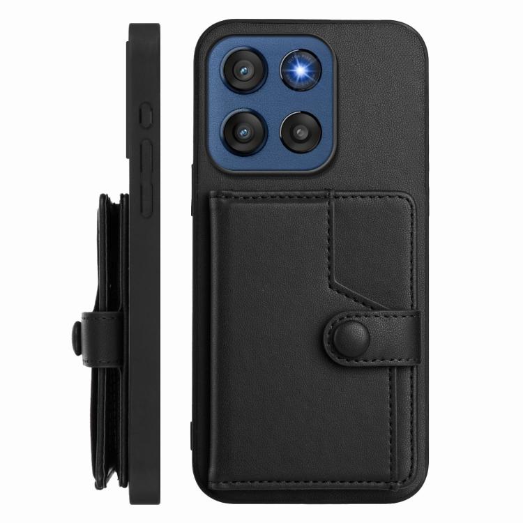 For Motorola Edge 60 Stylus 5G Button Card Bag RFID Anti-theft Phone Case