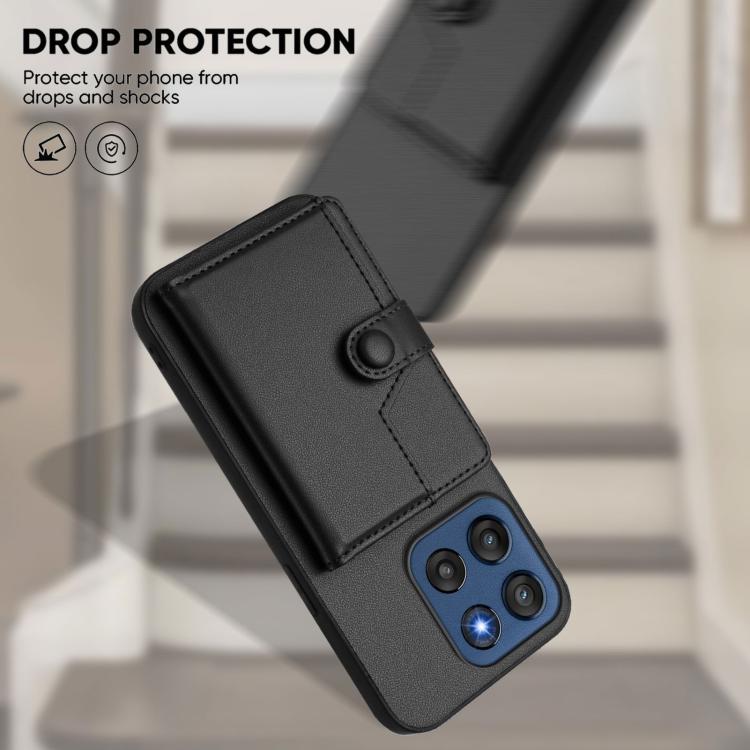 For Motorola Edge 60 Stylus 5G Button Card Bag RFID Anti-theft Phone Case