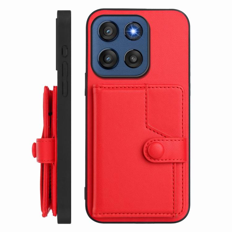 For Motorola Edge 60 Stylus 5G Button Card Bag RFID Anti-theft Phone Case