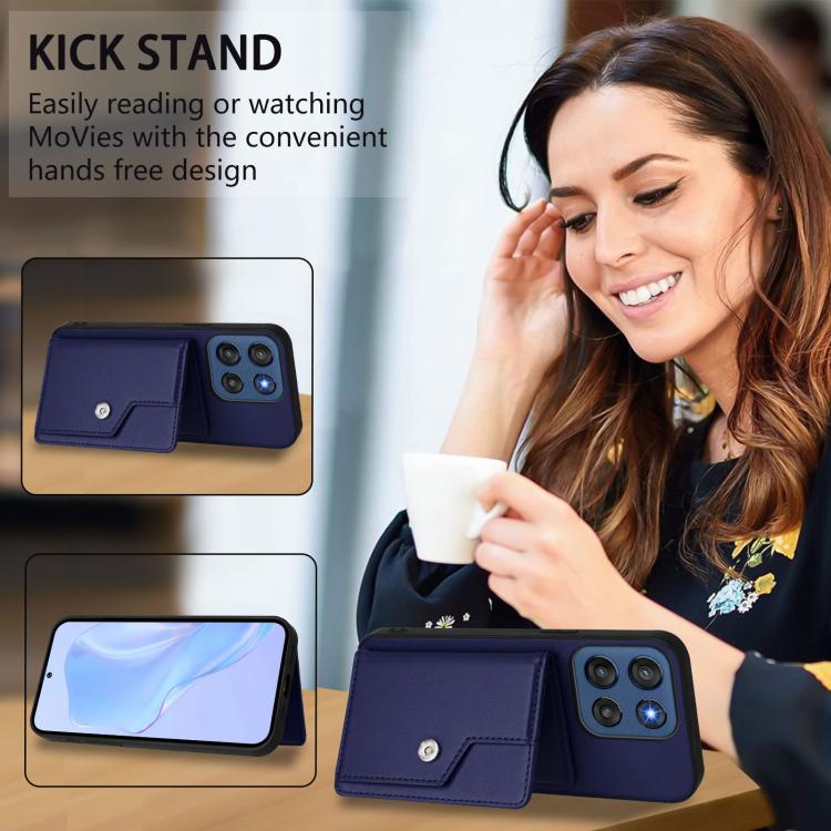 For Motorola Edge 60 Stylus 5G Button Card Bag RFID Anti-theft Phone Case