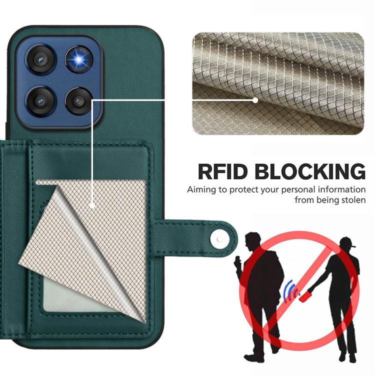For Motorola Edge 60 Stylus 5G Button Card Bag RFID Anti-theft Phone Case