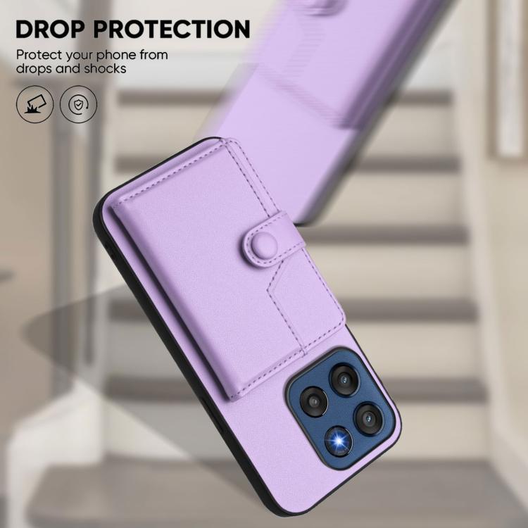 For Motorola Edge 60 Stylus 5G Button Card Bag RFID Anti-theft Phone Case