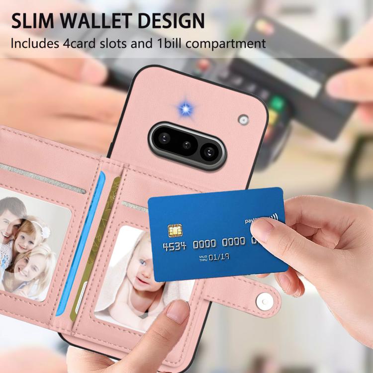 For Nothing Phone 3a Button Card Bag RFID Anti-theft Phone Case