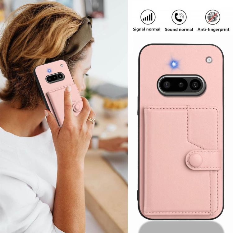 For Nothing Phone 3a Button Card Bag RFID Anti-theft Phone Case