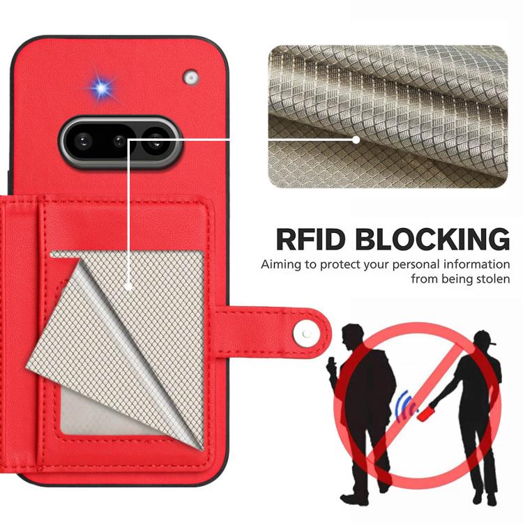 For Nothing Phone 3a Button Card Bag RFID Anti-theft Phone Case