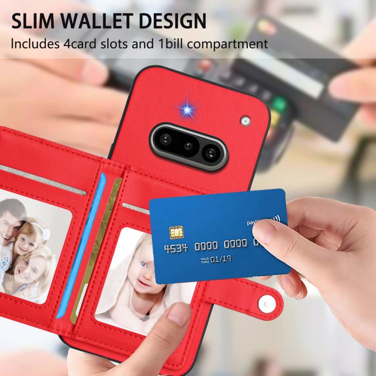 For Nothing Phone 3a Button Card Bag RFID Anti-theft Phone Case