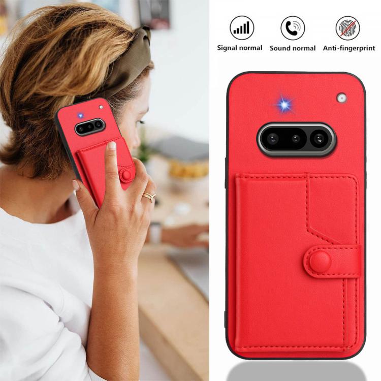 For Nothing Phone 3a Button Card Bag RFID Anti-theft Phone Case