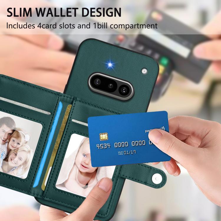 For Nothing Phone 3a Button Card Bag RFID Anti-theft Phone Case