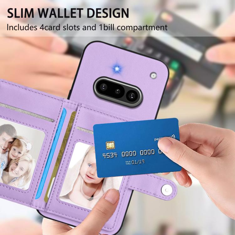 For Nothing Phone 3a Button Card Bag RFID Anti-theft Phone Case