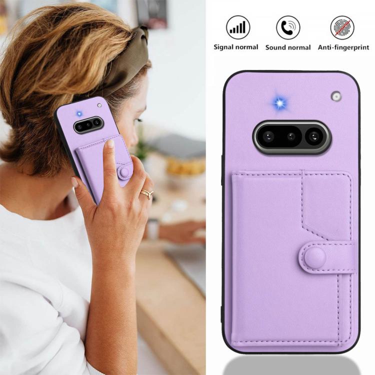 For Nothing Phone 3a Button Card Bag RFID Anti-theft Phone Case