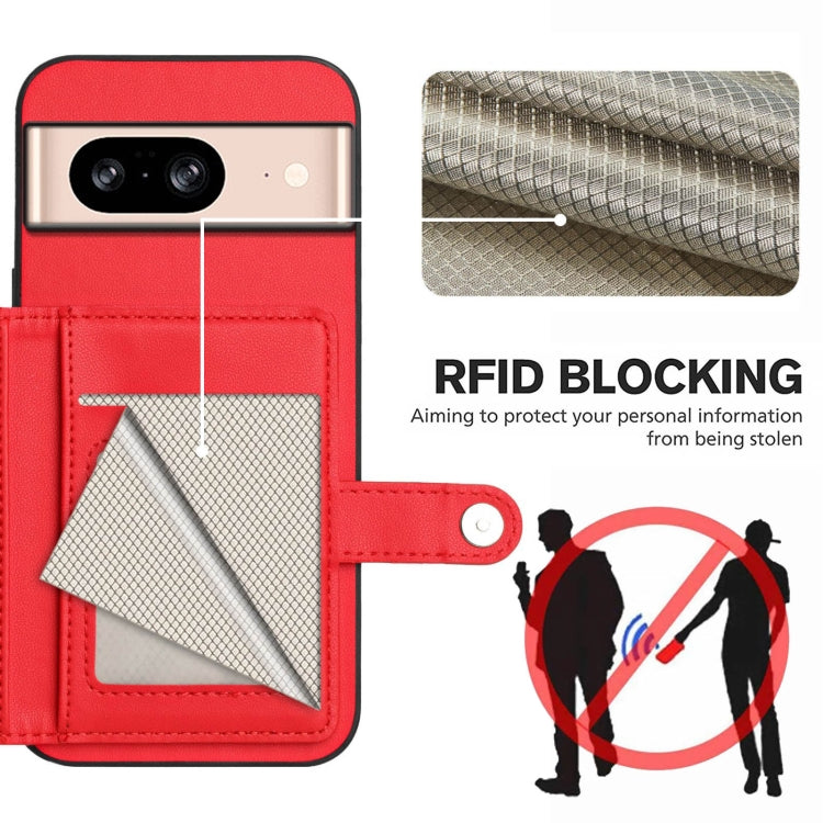 For Google Pixel 8 Button Card Bag RFID Anti-theft Phone Case