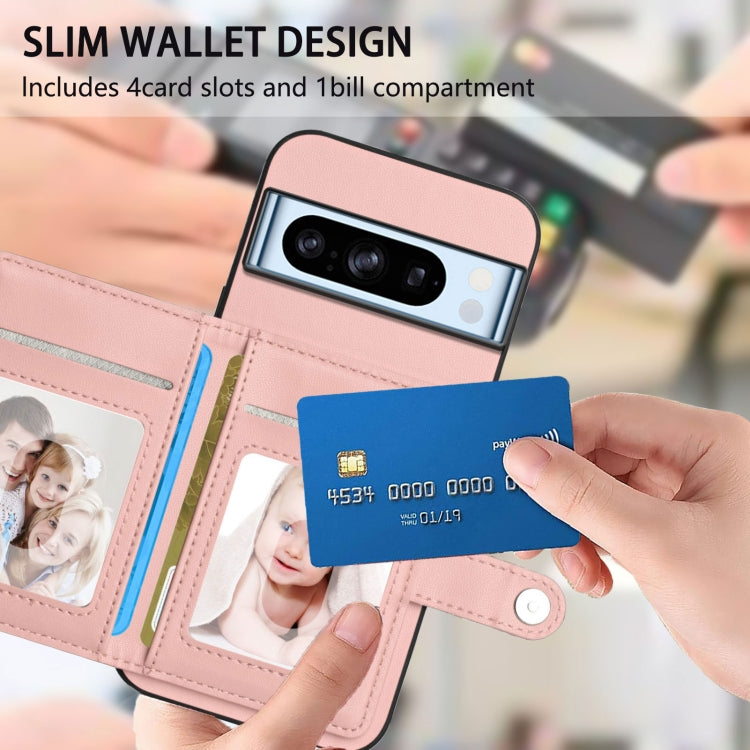 For Google Pixel 8 Pro Button Card Bag RFID Anti-theft Phone Case