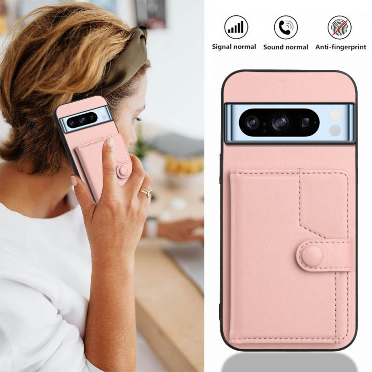 For Google Pixel 8 Pro Button Card Bag RFID Anti-theft Phone Case
