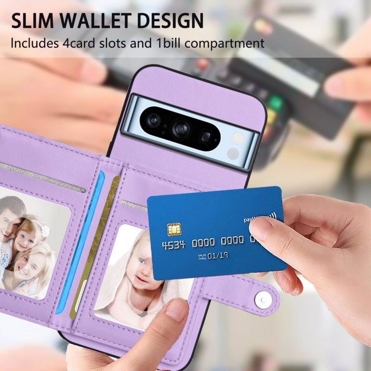 For Google Pixel 8 Pro Button Card Bag RFID Anti-theft Phone Case