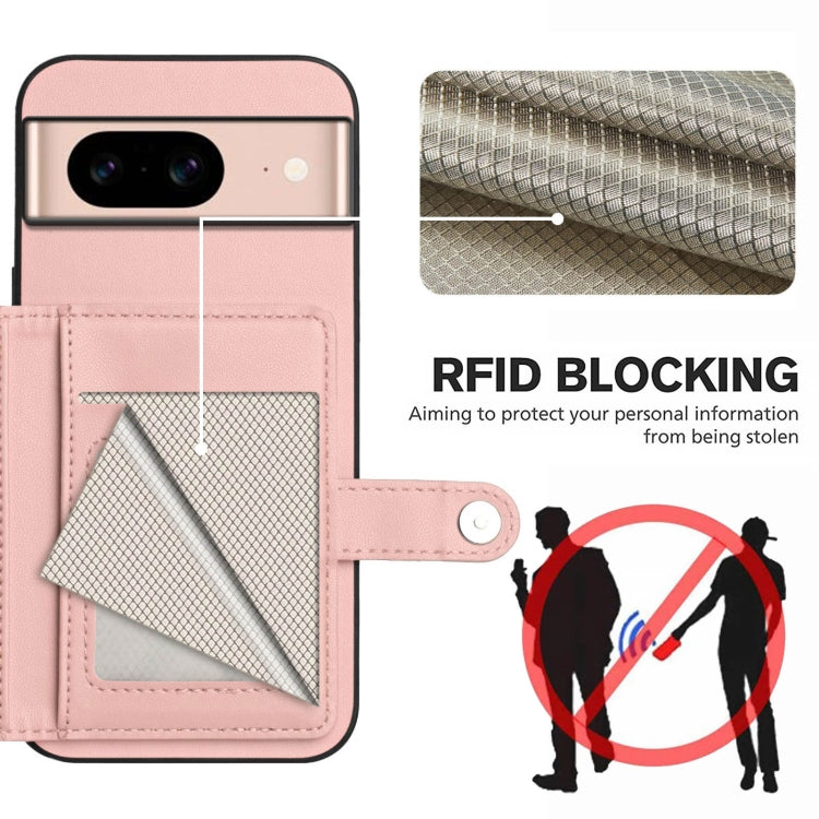 For Google Pixel 8a Button Card Bag RFID Anti-theft Phone Case