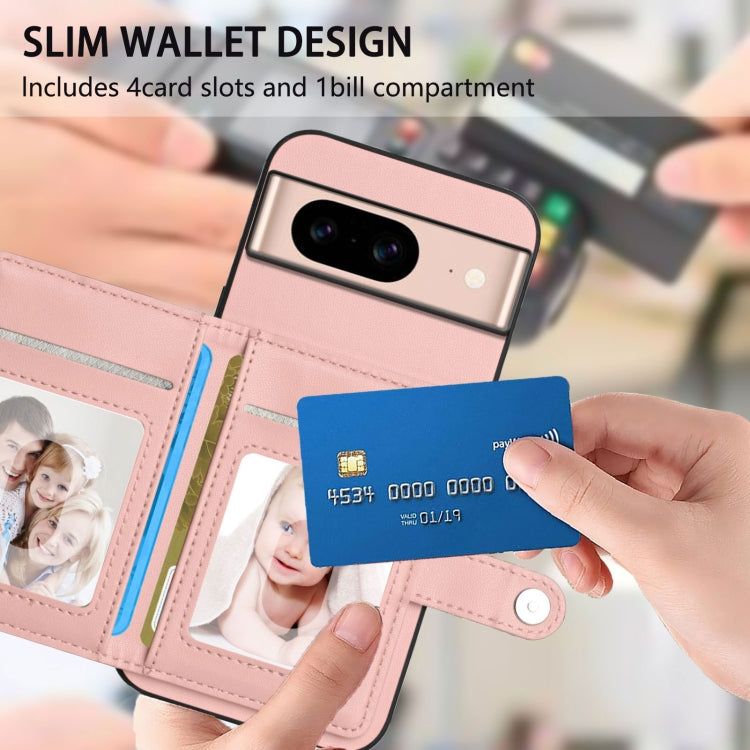 For Google Pixel 8a Button Card Bag RFID Anti-theft Phone Case