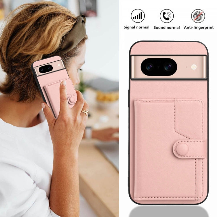 For Google Pixel 8a Button Card Bag RFID Anti-theft Phone Case