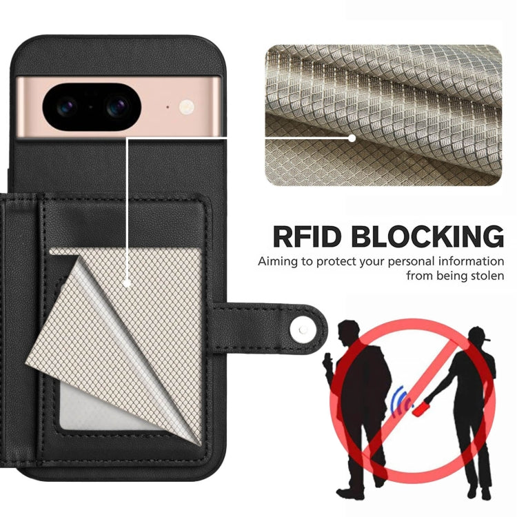 For Google Pixel 8a Button Card Bag RFID Anti-theft Phone Case