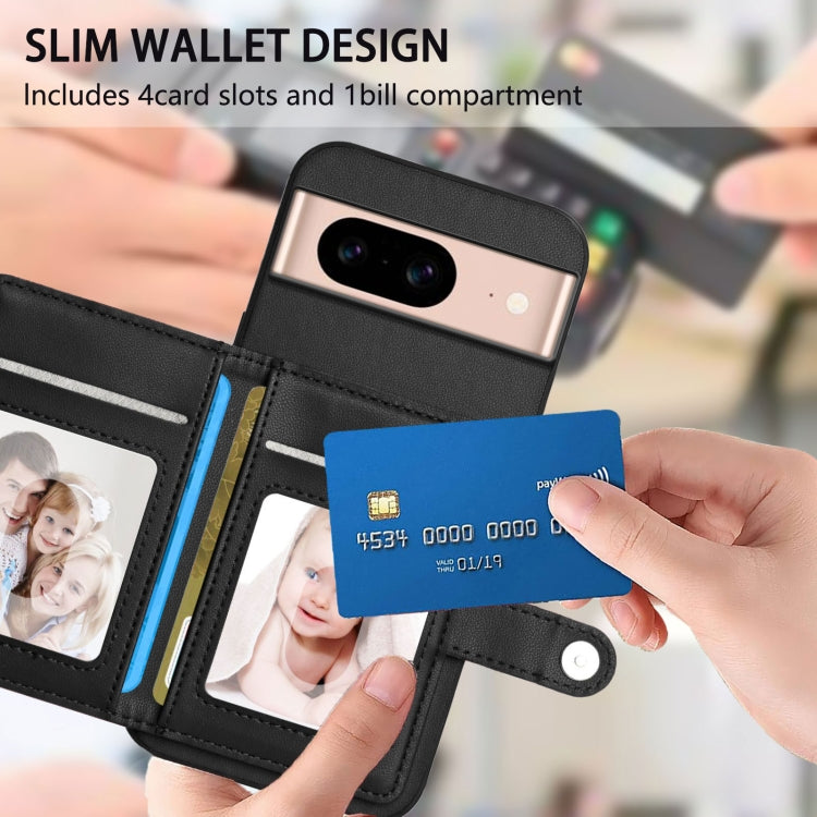 For Google Pixel 8a Button Card Bag RFID Anti-theft Phone Case