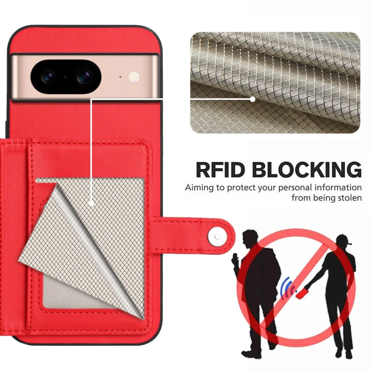 For Google Pixel 8a Button Card Bag RFID Anti-theft Phone Case