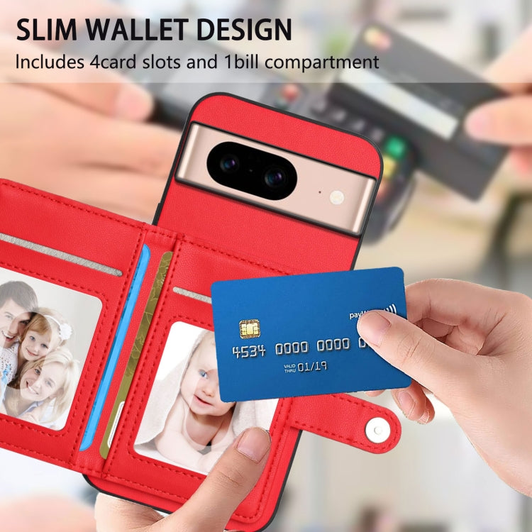 For Google Pixel 8a Button Card Bag RFID Anti-theft Phone Case