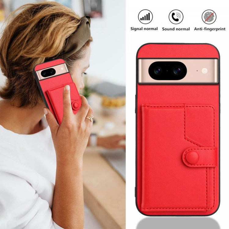 For Google Pixel 8a Button Card Bag RFID Anti-theft Phone Case