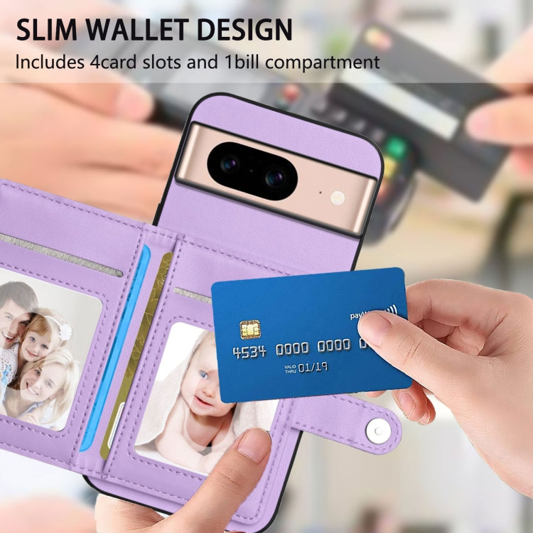 For Google Pixel 8a Button Card Bag RFID Anti-theft Phone Case