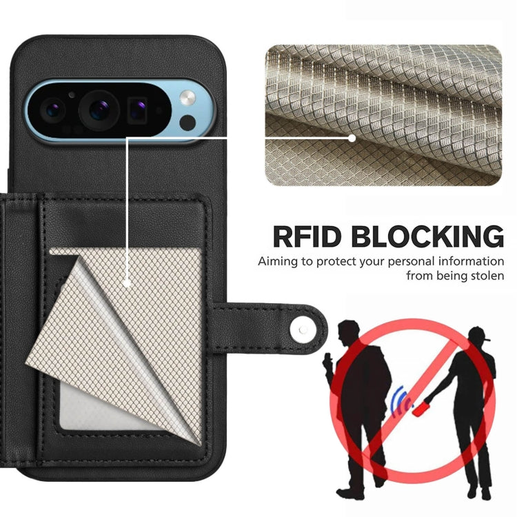 For Google Pixel 9 Button Card Bag RFID Anti-theft Phone Case